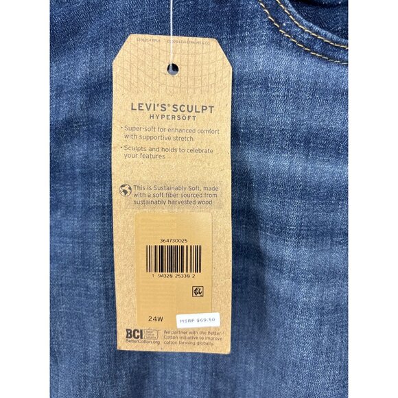 Levi's 711 Skinny Ankle Length Mid Rise Jean 24W Plus NEW - Picture 4 of 9